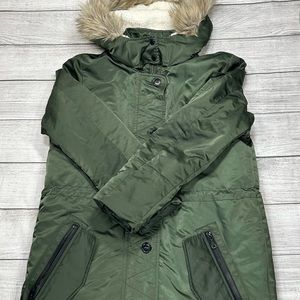 Banana Republic windbreaker olive green coat.